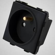 TouchMe Gniazdo z/u modułowe, czarne TM625B