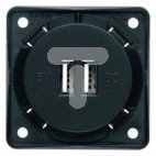 Integro Gniazdo USB ładowania podwójne, 12V, 3A antracyt mat, mechanizm czarny 926022505