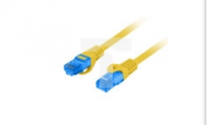 Kabel krosowy patchcord S/FTP kat.6A LSZH CCA żółty 1m