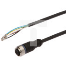 Złącze kablowe M12 żeńskie 5-pinowe proste wolny koniec niezarobiony 5x0,34mm fi5,4mm 60V 90stC 2m IP67 VK200625