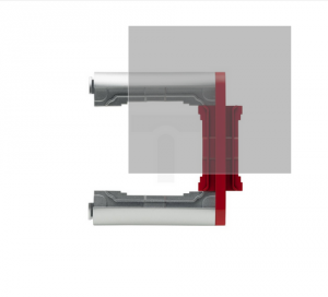 KOS66 PLUS Element N-krotny ramki składanej aluminium + czerwony 66401079