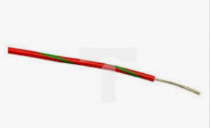 Przewód jednożyłowy linkowy, 0,5 mm², 16/0,2 mm, 20 AWG, PVC, 1 kV AC, Zielony/Czerwony, dł. 100m, RS PRO