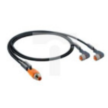 Kabel konfekcjonowany obustronnie rozdzielacz złącza M12 Duo proste / 2xM12 kątowe 3-pinowe LED ASB 2-RKWT/LED A 4-3-224/2 M