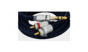 Kabel audio wt.Jack 6,3 stereo/2xwt.RCA MK82 15m