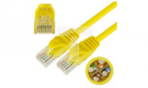Patchcord UTP kat.6 kabel sieciowy LAN 2x RJ45 żółty 5m NEKU