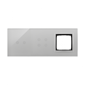 Simon Touch ramki Panel dotykowy S54 Touch, 3 moduły, 2 pola dotykowe poziome + 4 pola dotykowe + 1 otwór na osprzęt S54, srebrn