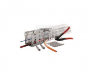 Koryto kablowe Szary PVC Otwarty Koryto panelowe z otworami 60 mm 80mm 2m RS PRO
