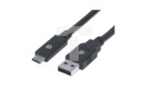 Kabel USB C-A M/M 2,0m USB3.0 SuperSpeed czarny, MHT 354974