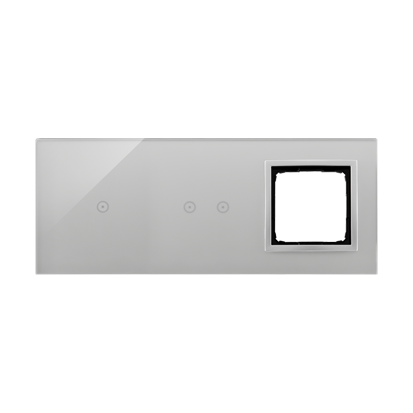 Simon Touch ramki Panel dotykowy S54 Touch, 3 moduły, 1 pole dotykowe + 2 pola dotykowe poziome + 1 otwór na osprzęt S54, srebrn