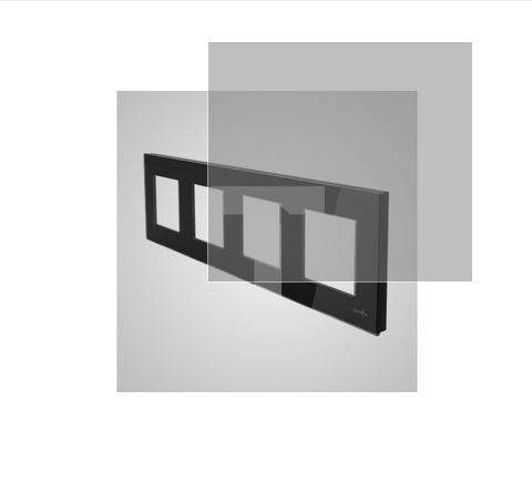 TouchMe Ramka poczwórna szklana czarna TM718B
