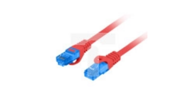 Kabel krosowy patchcord S/FTP kat.6A LSZH CCA czerwony 5m