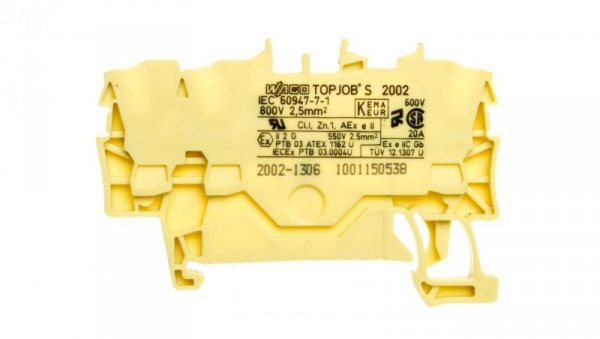 Złączka szynowa 3-przewodowa 2,5mm2 żółta TOPJOBS 2002-1306