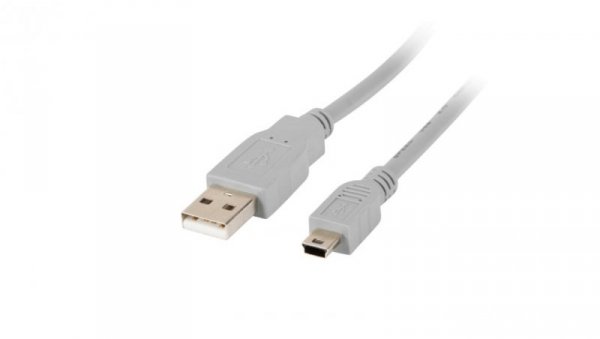 Kabel połączeniowy miniUSB 2.0 /Canon/ Typ USB A/miniUSB B(5pinów), M/M szary 1,8m CA-USBK-10CC-0018-S