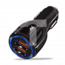 MCE478 B 2-gniazdowa ładowarka USB 1zapalniczka samochodowa Quick Charge 3.0