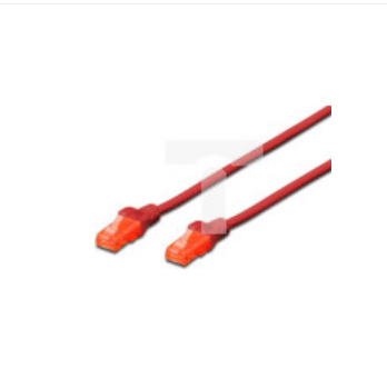 Kabel krosowy (patch cord) RJ45-RJ45 kat.6 U/UTP AWG 26/7 PVC 10m czerwony DK-1612-100/R