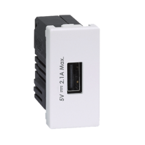 Simon Connect USB ładowarka K45 (45x22,5) gniazdo typ A 5V/2,1A czysta biel K126D/9