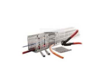 Koryto kablowe Szary PVC Otwarty Koryto panelowe z otworami 60 mm 80mm 2m RS PRO