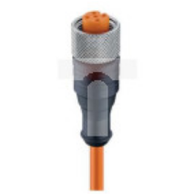 Kabel konfekcjonowany jednostronnie M12 5-pinowy złącze żeńskie proste z gwintem samoblokującym PVC pomarańczowy RKT 5-56/10 M