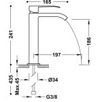 Tres Cuadro bateria umywalkowa  chrom 00661001