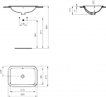 Ideal Standard Connect Umywalka wpuszczana 58x41 cm z bez otworu na baterię, z przelewem, z powłoką Ideal Plus, biała E5059MA