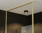 Besco ICON GOLD Kabina walk-in ze wspornikiem sufitowym 110cm Złoty ICG110200C