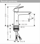Hansgrohe Logis Jednouchwytowa bateria umywalkowa 110 Fine z kompletem odpływowym Push-Open czarny mat 71252670