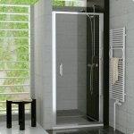 SanSwiss Top-Line drzwi jednoczęściowe 100cm profil biały szkło Satyna TOPP10000449