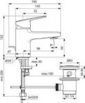 Ideal Standard Ceraplan Bateria umywalkowa bez korka chrom BD273AA