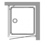 Kerasan Kabina prostokątna lewa, szkło piaskowane profile chrom 80x96 Retro 9143S0