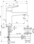 Ideal Standard Ceraplan Bateria umywalkowa z korkiem chrom BD225AA