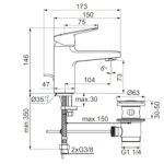 Ideal Standard Ceraplan Bateria umywalkowa z korkiem chrom BD214AA