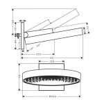 Hansgrohe Rainfinity Deszczownica ścienna 36 cm czarny mat 26230670