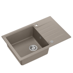 Quadron PETER 111 GraniteQ zlewozmywak granitowy soft taupe 1-komorowy z/o (78x50x20) z syfonem i zaślepką HCQP7850ST