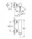 Grohe Essence Bateria prysznicowa natynkowa brushed hard graphite 25252AL1