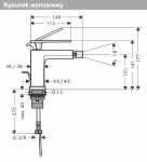 Hansgrohe Tecturis E Jednouchwytowa bateria bidetowa z kompletem odpływowym czarny mat 73200670