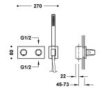 Tres B-SYSTEM Bateria termostatyczna podtynkowa 2-drożna B-system-30725201OR