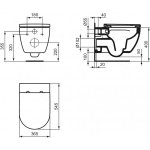 Ideal Standard Ellise miska WC wisząca bezrantowa z deską wolnoopadającą T569201