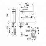 KFA Armatura Dust bateria umywalkowa złota połysk 16.3 cm z korkiem klik-klak 93832048