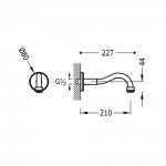 Tres Clasic wylewka wannowa 210mm chrom 24217301