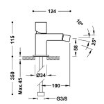 Tres CUADRO Bateria jednouchwytowa do bidetu-00712001AC