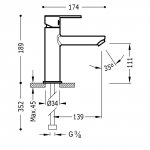 Tres Lex bateria umywalkowa chrom 181203