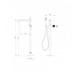 Omnires Contour bateria wannowo-prysznicowa wolnostojąca miedź szczotkowana CT8033CPB 24H