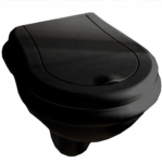 Miska WC Wisząca 38x52 Cm Z Deską WC Czarny Połysk Kerasan Retro 101504