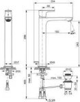  Ideal Standard Connect Air Jednouchwytowa bateria umywalkowa wysoka z korkiem chrom A7025AA