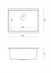 Quadron LOGAN 100 GraniteQ zlewozmywak black diamond 56x45x21,5 cm 1-komorowy podwieszany z syfonem manualnym stal szlachetna HQJ6045U8BSU
