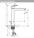 Hansgrohe Logis Jednouchwytowa bateria umywalkowa 240 Fine do umywalek nablatowych z kompletem odpływowym z cięgłem chrom 71257000