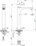 Ideal Standard Connect Air Bateria umywalkowa wysoka bez korka złoto szczotkowane połysk A7027A2