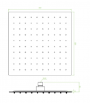 LAVEO KVADRATO - DESZCZOWNICA SLIM KWADRATOWA 300x300 mm CZARNY - NLQ7D2S