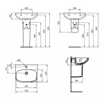 Ideal Standard Ideal Standard i.life A is i.life a umywalka 55 white bxd T470601 