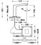 Tres Zestaw baterii elektronicznej z systemem wstępnego mieszania do umywalki 39210399